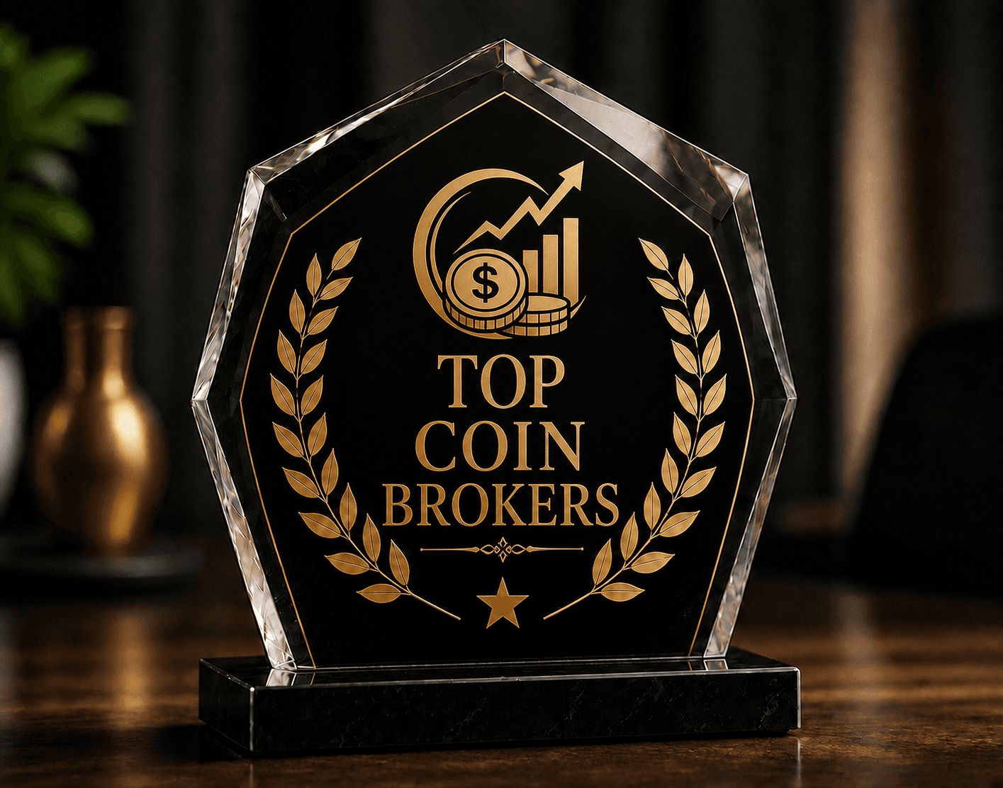 TopCoinBrokers.com recognition award plaque